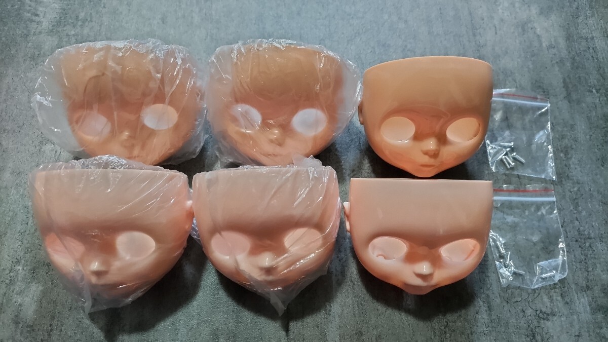 【送料込】ブライス 顔パーツ(普通肌・日焼け肌)計6個セット拍卖