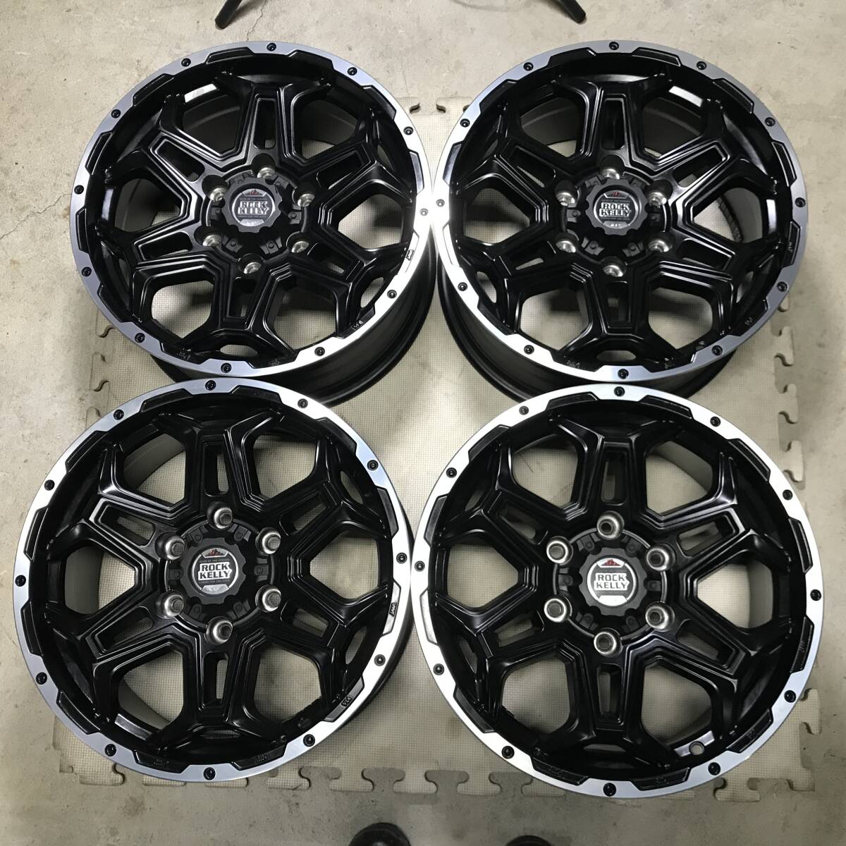 程度良【17×7.5J+25 PCD139.7 6H】ROCK KELLY 632 アルミホイール 4本 150/120系ランドクルーザープラド拍卖