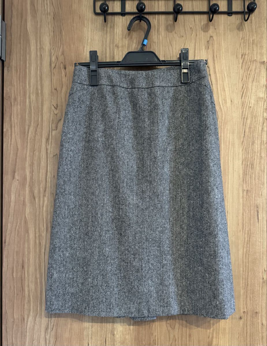 MaxMara MaxMara 台形スカート ひざ丈 グレー ヘリンボーン フレアスカート マーメイド 42拍卖