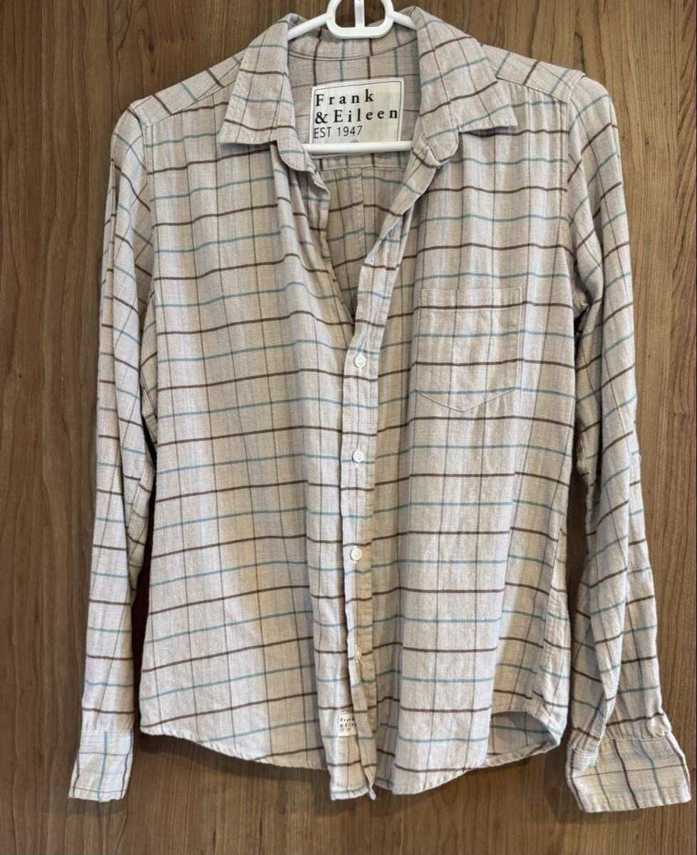 Frank&Eileen オープンカラー チェックシャツ Barry 長袖シャツ S拍卖