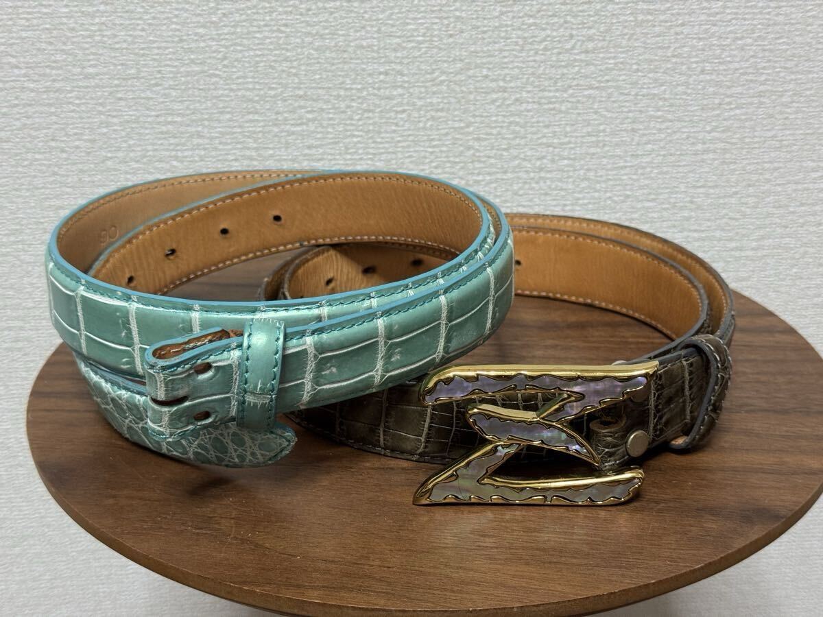 ZELE-PARIS ゼルパリ ベルト クロコダイル 2本セット拍卖