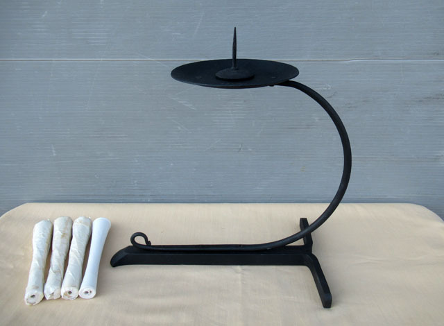 ■明珍宗理 鉄製 燭台 蝋燭台 和蝋燭付き■明珍 の-70拍卖