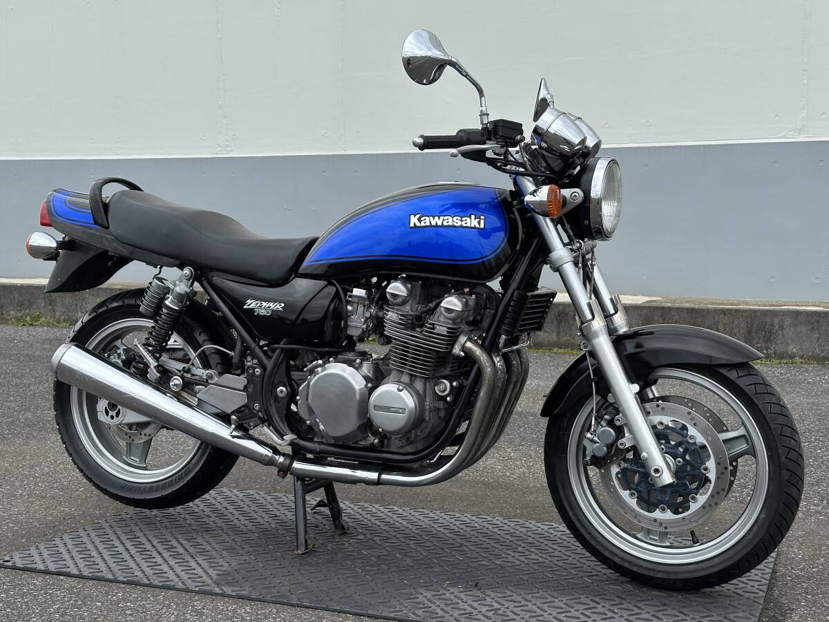 ★KAWASAKI ゼファー750★ ブルーボール!! カワサキ エンジン実働 動画有 書類有 登録可 旧車 ゼファー400 RS ZEPHYR拍卖