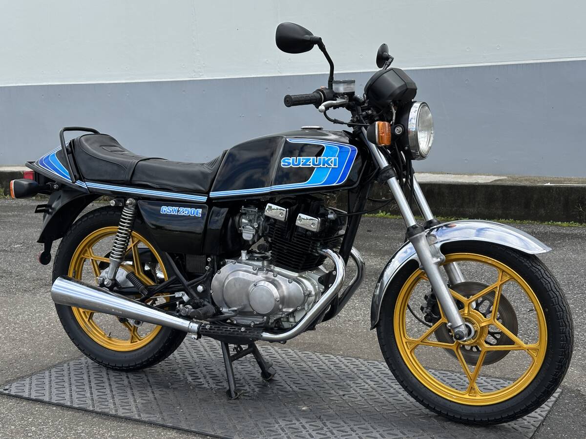 ★SUZUKI GSX250E ザリ★ カスタムカラー!! スズキ エンジン実働 動画有 書類有 登録可 旧車 絶版車 GSX400E GS400 GSX400F ゴキ拍卖