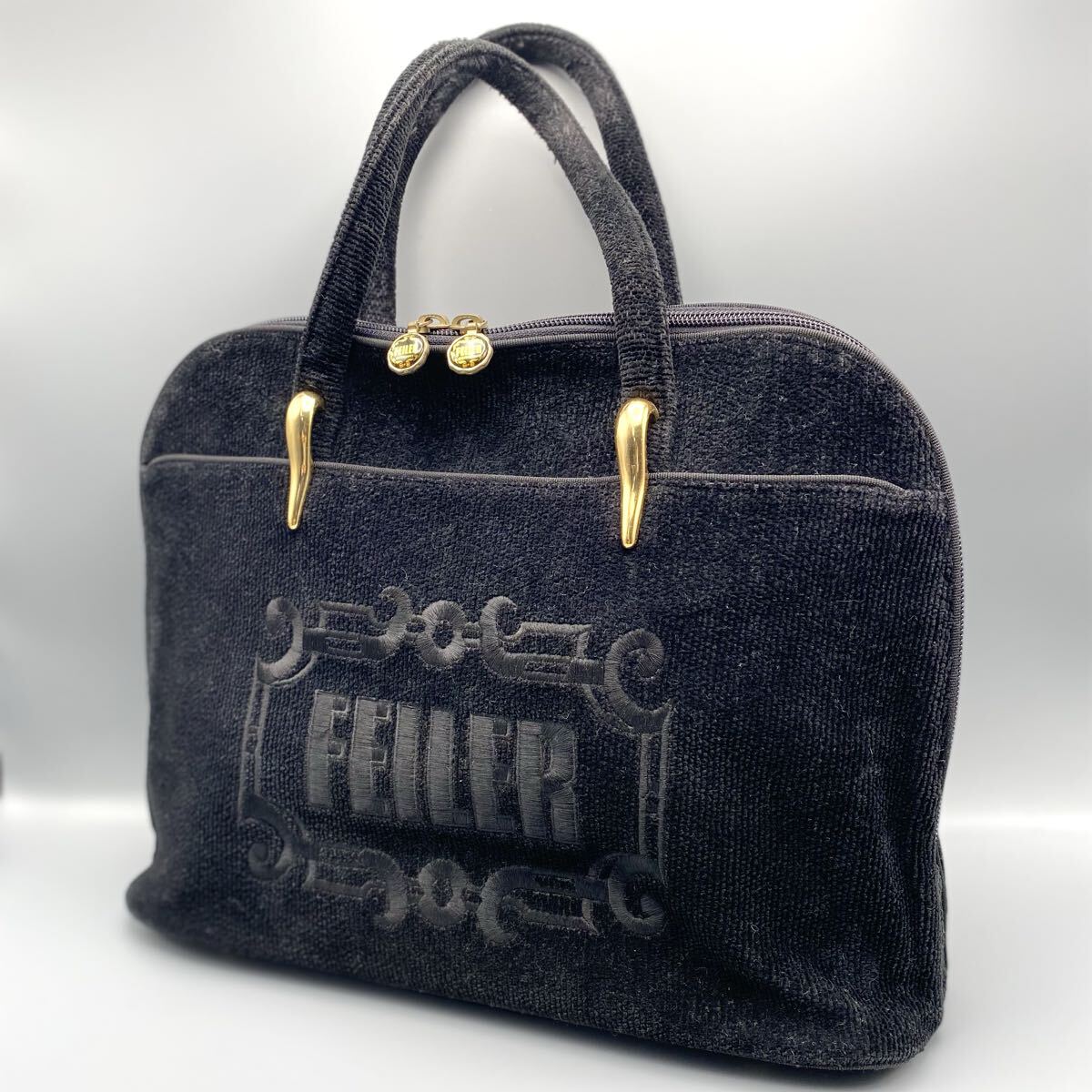 FEILER フェイラー ハンドバッグ 黒 ブラック 26×34×12cm ドイツ拍卖