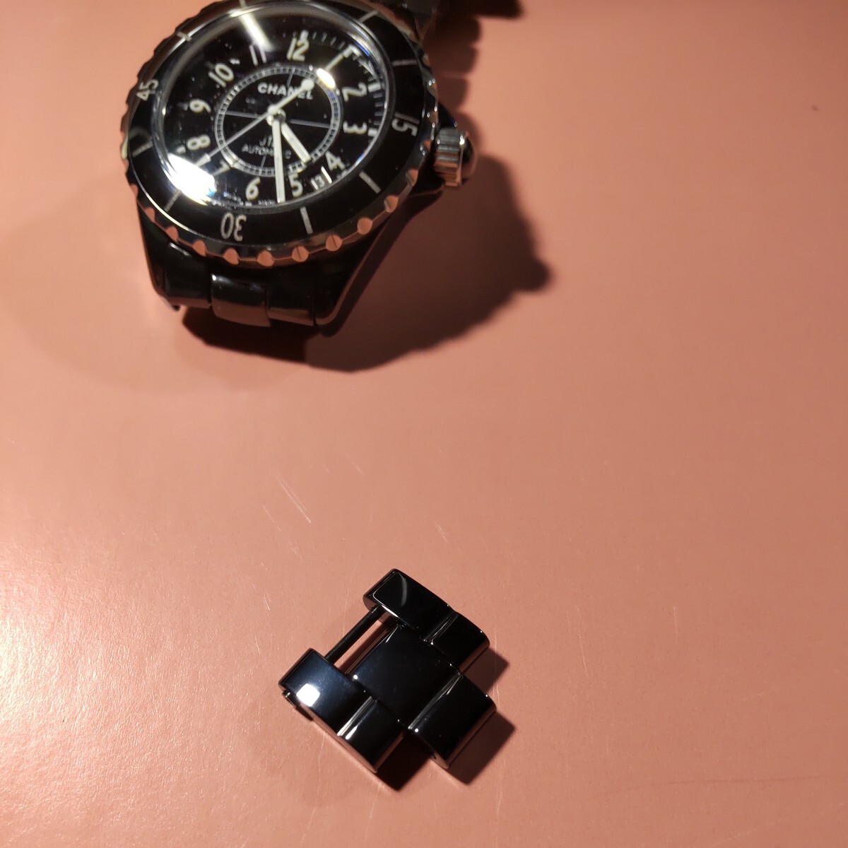 CHANEL 純正 シャネル 正規 J12 BK コマ 駒 セラミック ベルト 黒 ブレスレット 幅 17mm メンズ ほか 調整 1.5 コマ ピン set H0685 等 04拍卖