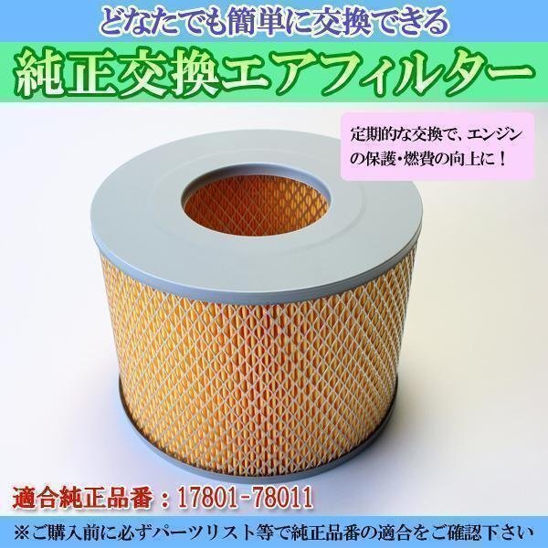 ハイラックスサーフ KH-KZN185W (H10/7-H12/8) エアフィルター (純正品番:17801-78011) 在庫品 「定形外 送料無料」拍卖