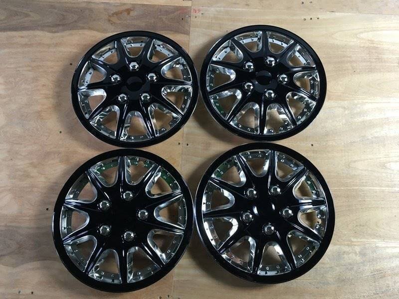 ホンダ バモス (クローム&ブラック) その他デザイン 12インチ ホイールカバー 4枚セット 1ヶ月保証付き ホイールキャップ セット 即納拍卖