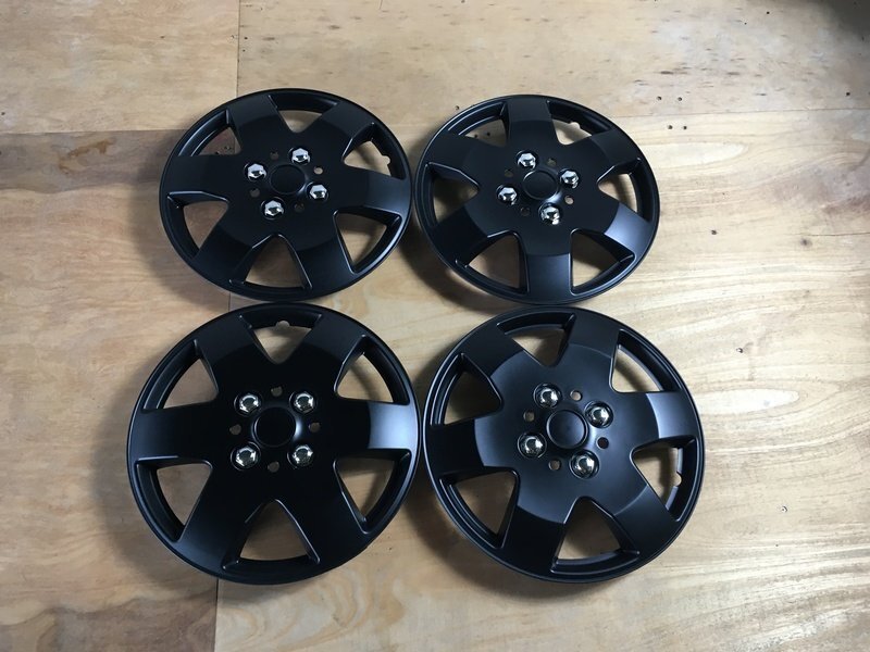 ダイハツ ムーヴ キャンバス (マットブラック) スポークタイプ 14インチ ホイールカバー 4枚セット 1ヶ月保証付き ホイールキャップ 即納拍卖