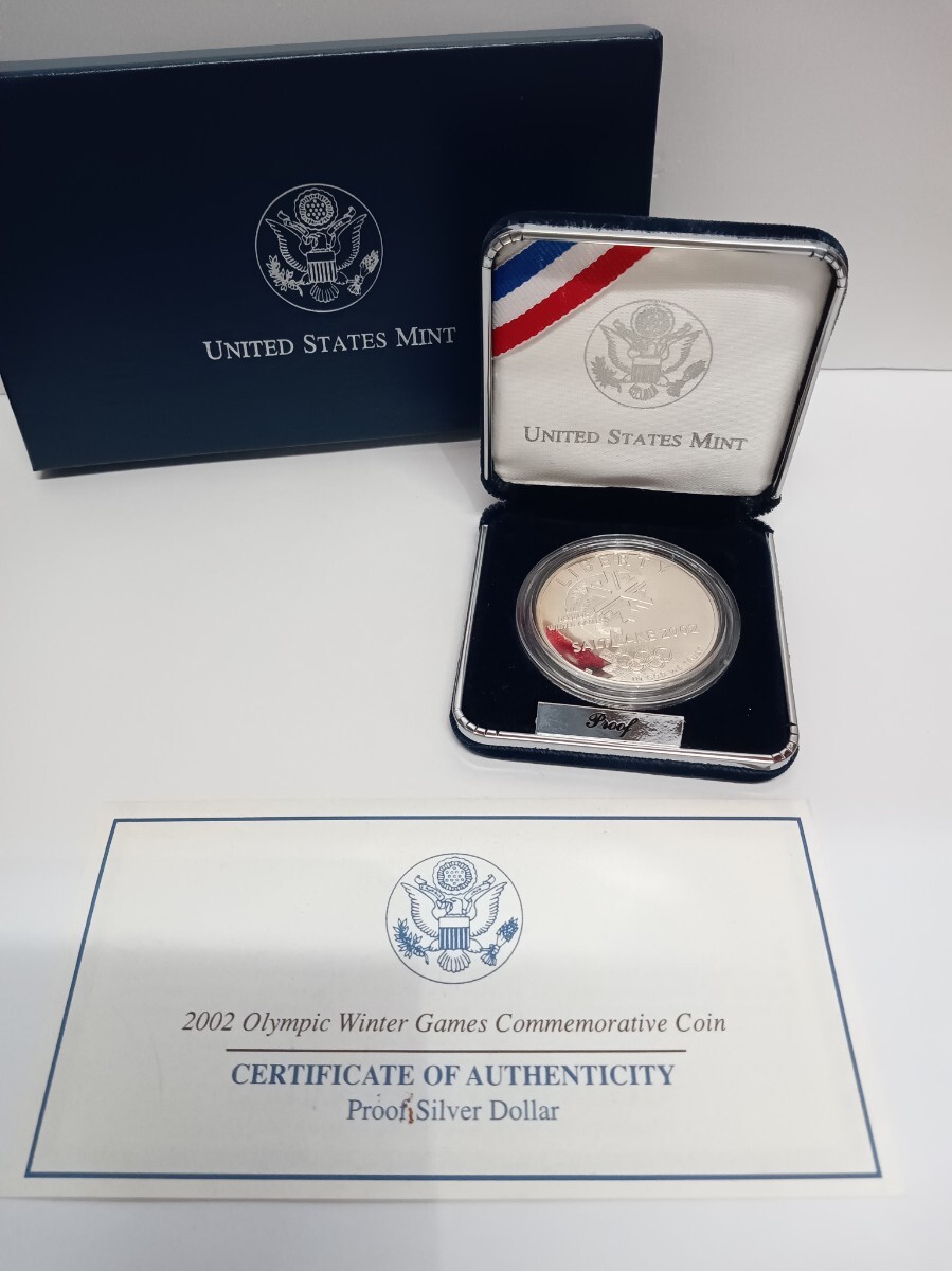2002 ソルトレイク 冬季オリンピック 1ドル銀貨 ケース付き プルーフ 銀貨 SALTLAKE ②拍卖