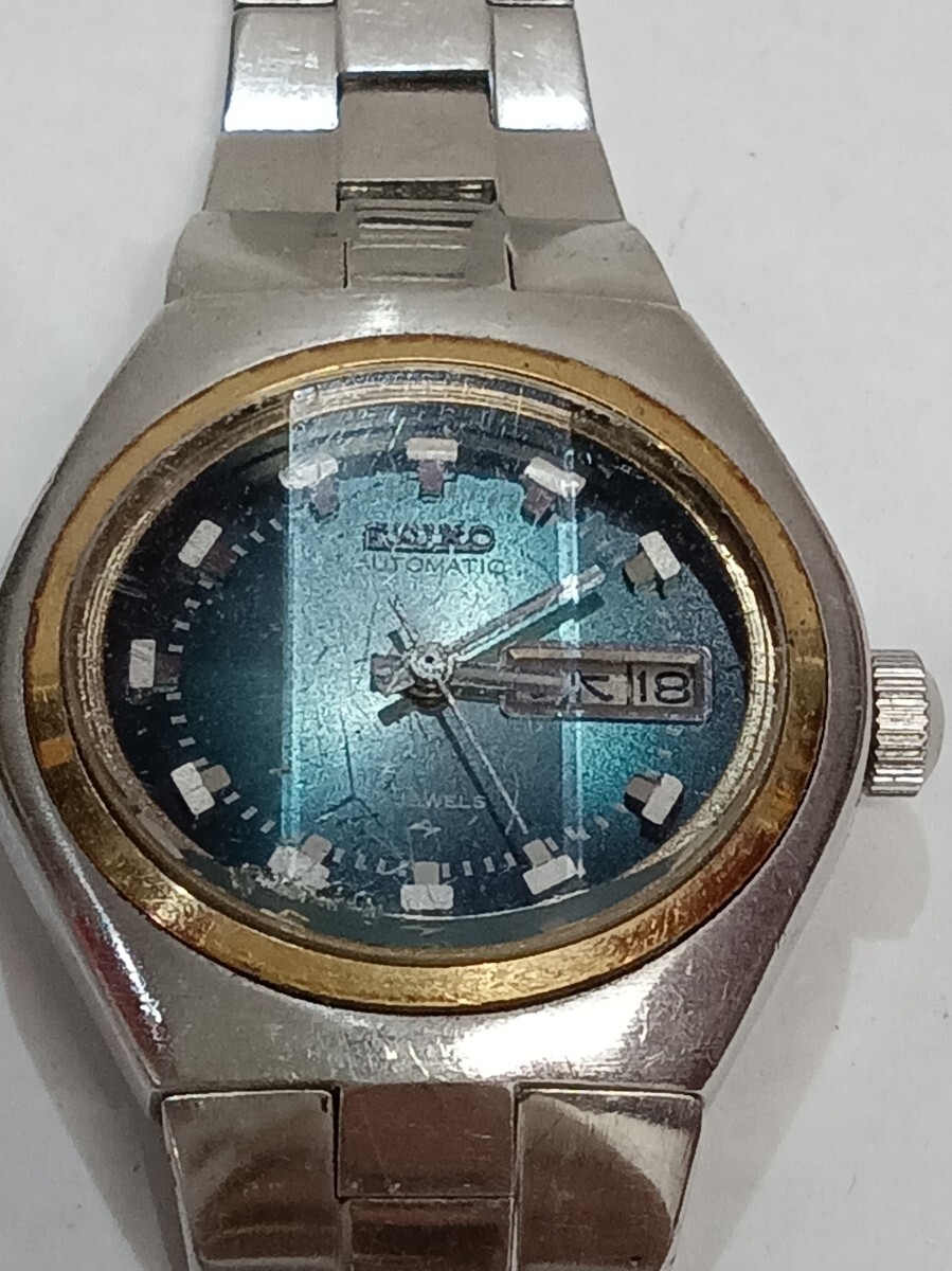 SEIKO レディース 腕時計 自動巻き 2206-7080 デイデイト セイコー カットガラス 17jewels ベルトちぎれ 稼働品拍卖