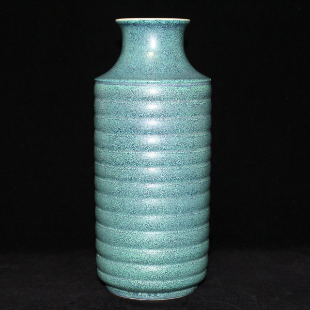 中国古美術 炉鈞窯 花瓶 大清雍正年製 花入 花器 花生 在銘 唐物 陶磁器 中国古玩 骨董品拍卖