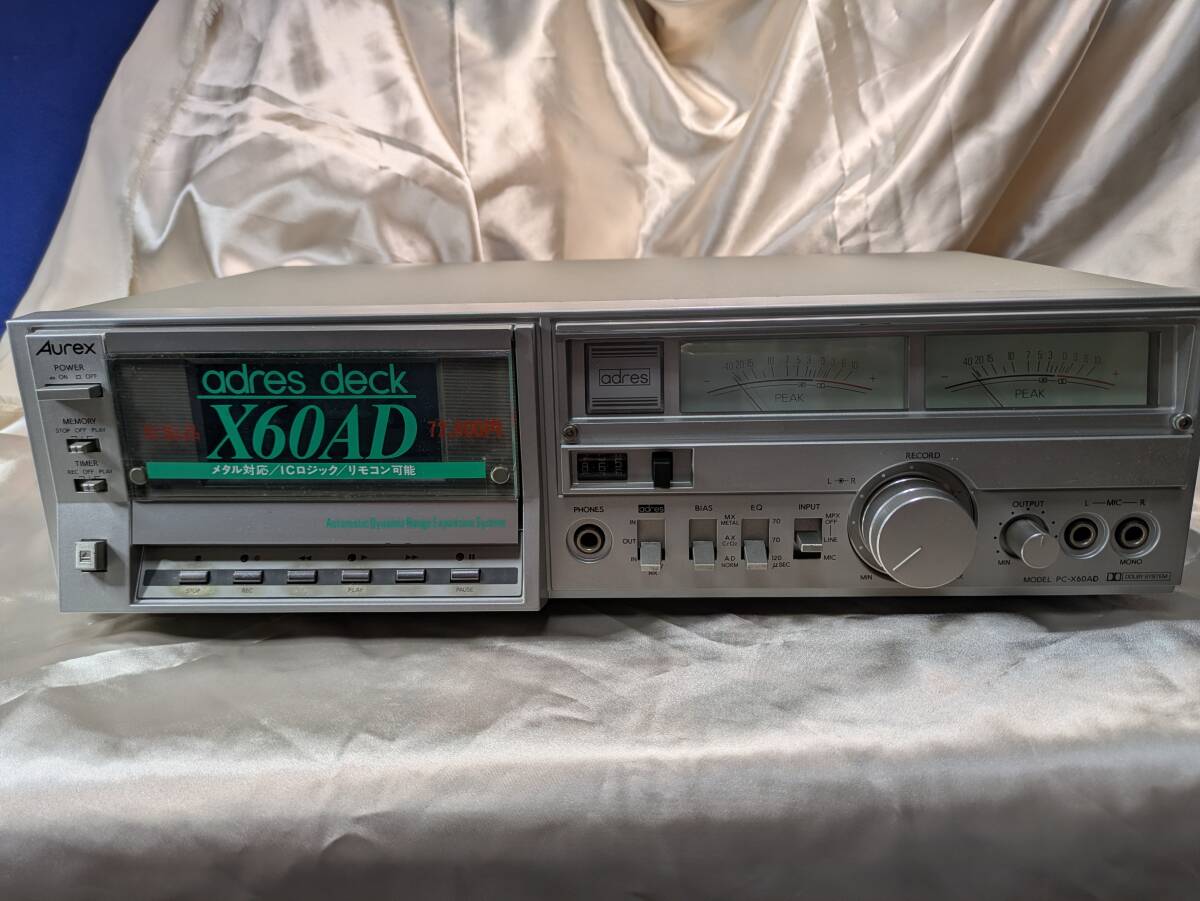 ★整備済・動作品★AUREX PC-X60AD カセットデッキ◆ベルト・アイドラー総交換済◆当時シール付・良好動作品拍卖