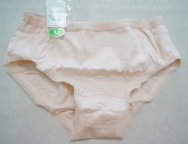 ★ローライズスポーツビキニパンツ/綿系ベージュ/2WAYスポーツショーツ/スイミングショーツ/水着インナー/片倉工業拍卖