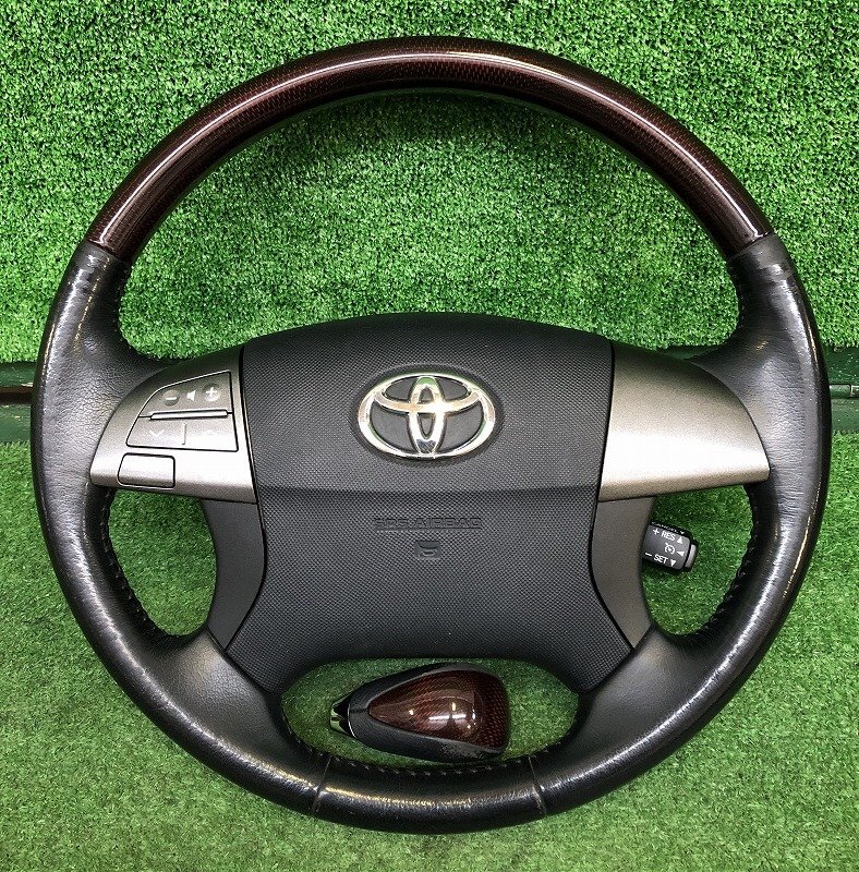 ☆エスティマ 50系 ACR50 レッドカーボン調 ステアリング・シフトノブセット ハンドル 小傷・スレ・劣化有り 送料サイズ【B】拍卖