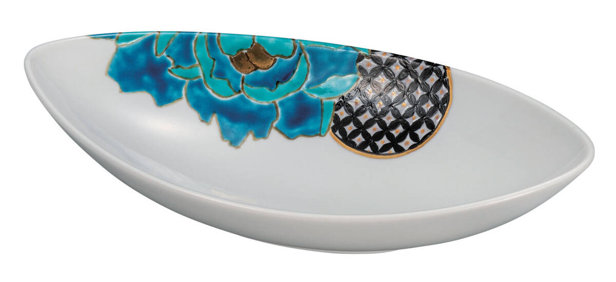 九谷焼! 佐藤剛志 ☆碧牡丹・8.5号鉢☆ K9-311 飯碗 飯茶碗 丼 どんぶり 鉢 多用丼 碗 プレート ギフト拍卖