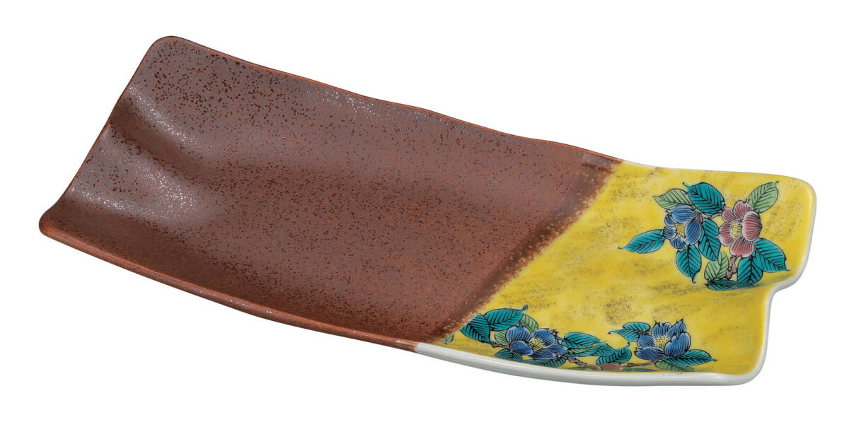 九谷焼! ☆吉田屋椿・9号長皿☆ K9-371 飯碗 飯茶碗 丼 どんぶり 鉢 多用丼 碗 プレート ギフト拍卖