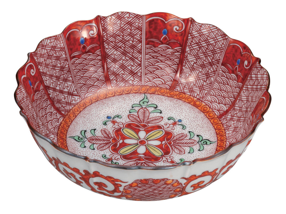 九谷焼! ☆飯田屋・6号鉢☆ K9-338 飯碗 飯茶碗 丼 どんぶり 鉢 多用丼 碗 プレート ギフト拍卖