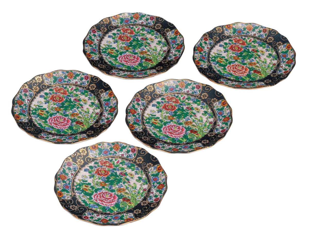 九谷焼! ☆錦絵・6号皿セット☆ K9-149 飯碗 飯茶碗 丼 どんぶり 鉢 多用丼 碗 プレート ギフト拍卖