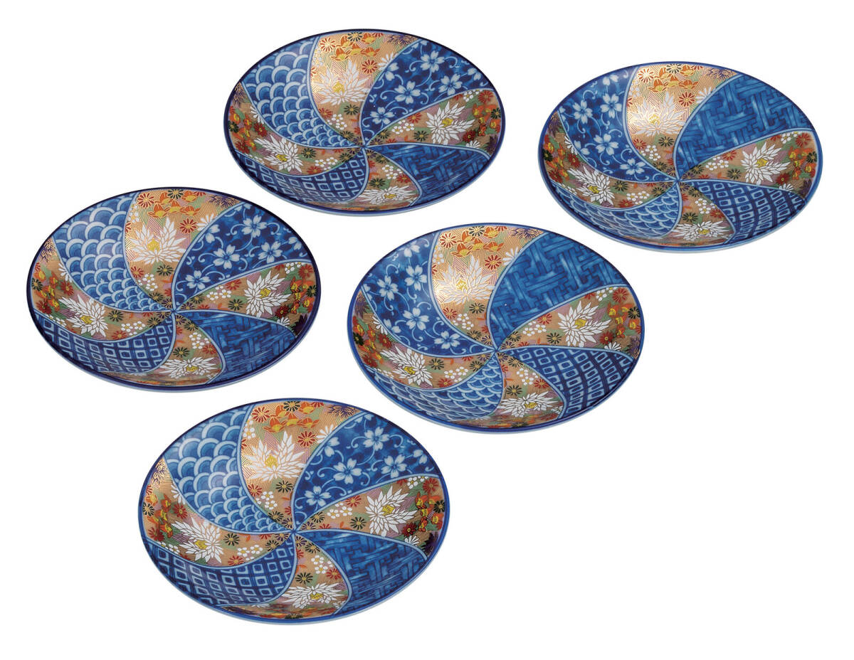 九谷焼! ☆金花詰・5.5号皿セット☆ K9-127 飯碗 飯茶碗 丼 どんぶり 鉢 多用丼 碗 プレート ギフト拍卖