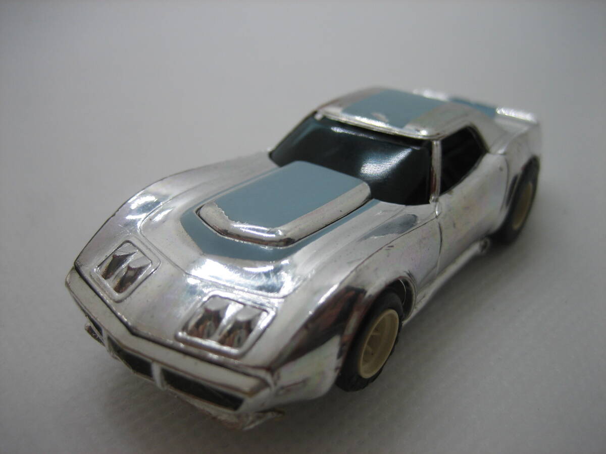 AFX トミー TOMY HOスロットカー コルベット シルバーメッキ 水色 ヴィンテージ拍卖