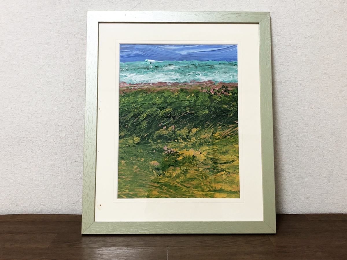 自然・風景画 東脊振渓谷油彩画 「真作」 壁アート リビングルーム装飾 木製額付き拍卖