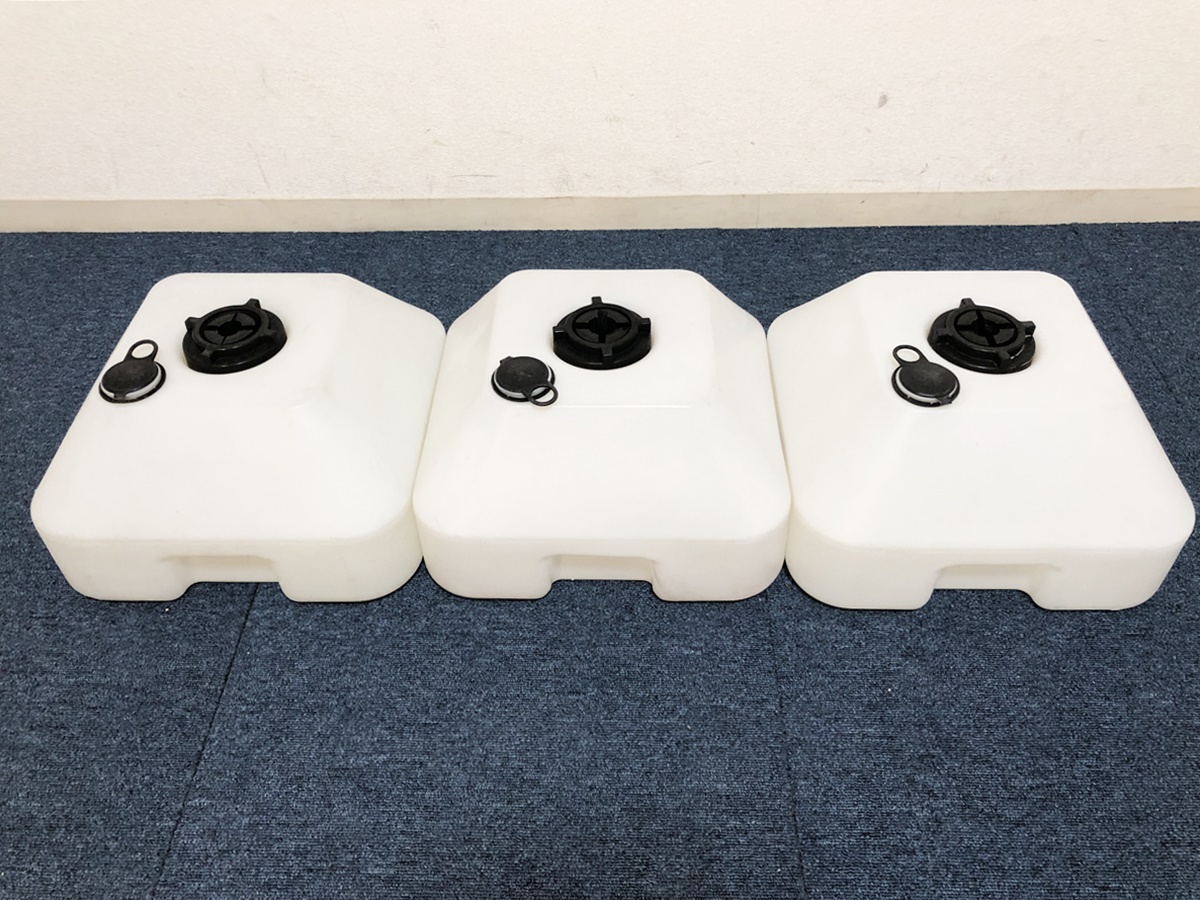 のぼり立台(注水式) ホワイト 3個セット 355×355×H210 対応ポールφ22~φ25 NE-LW ポップスタンド・販促什器 のぼり/ポール関連拍卖