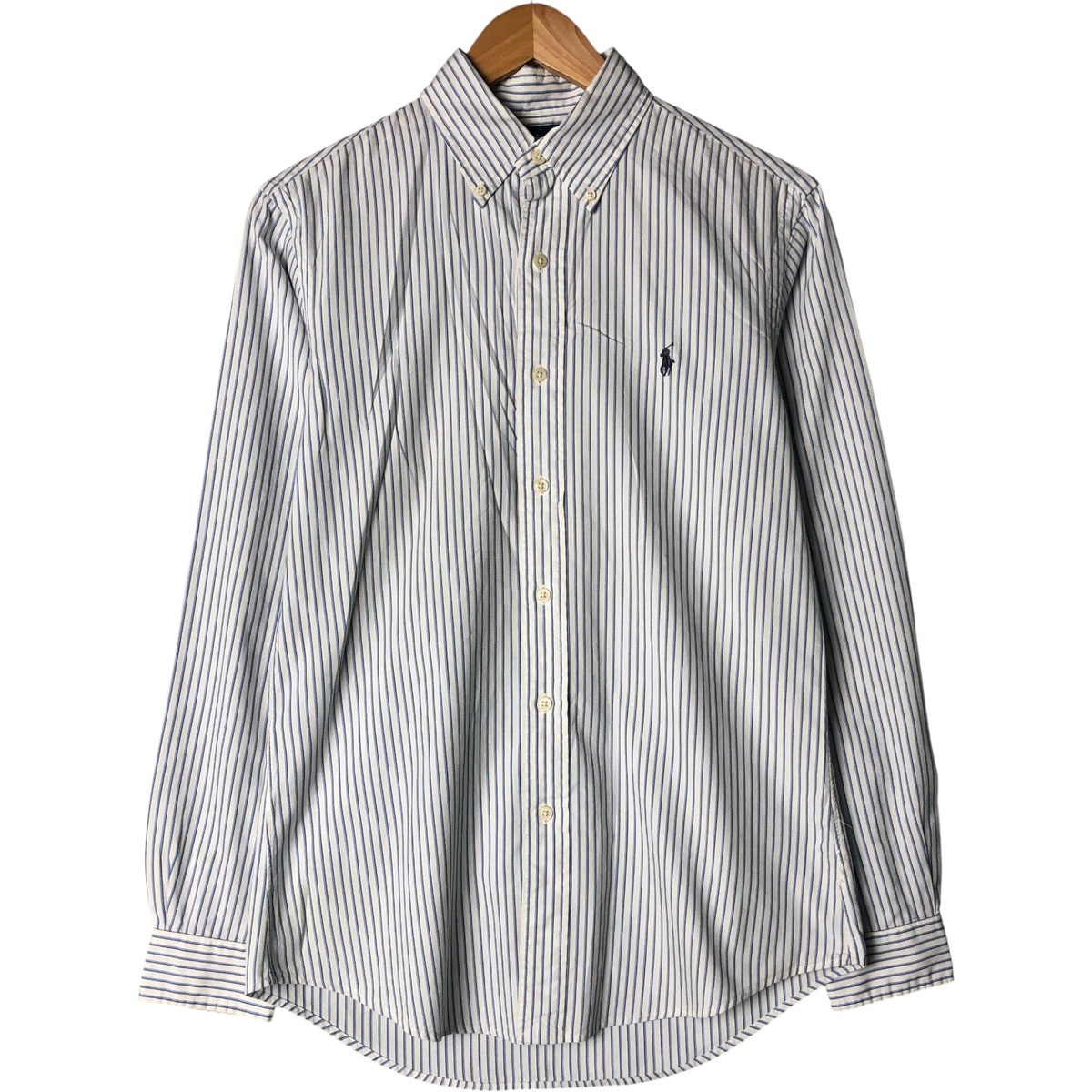 古着 ラルフローレン Ralph Lauren CUSTOM FIT 長袖 ボタンダウンストライプシャツ メンズS相当 /eaa585476拍卖