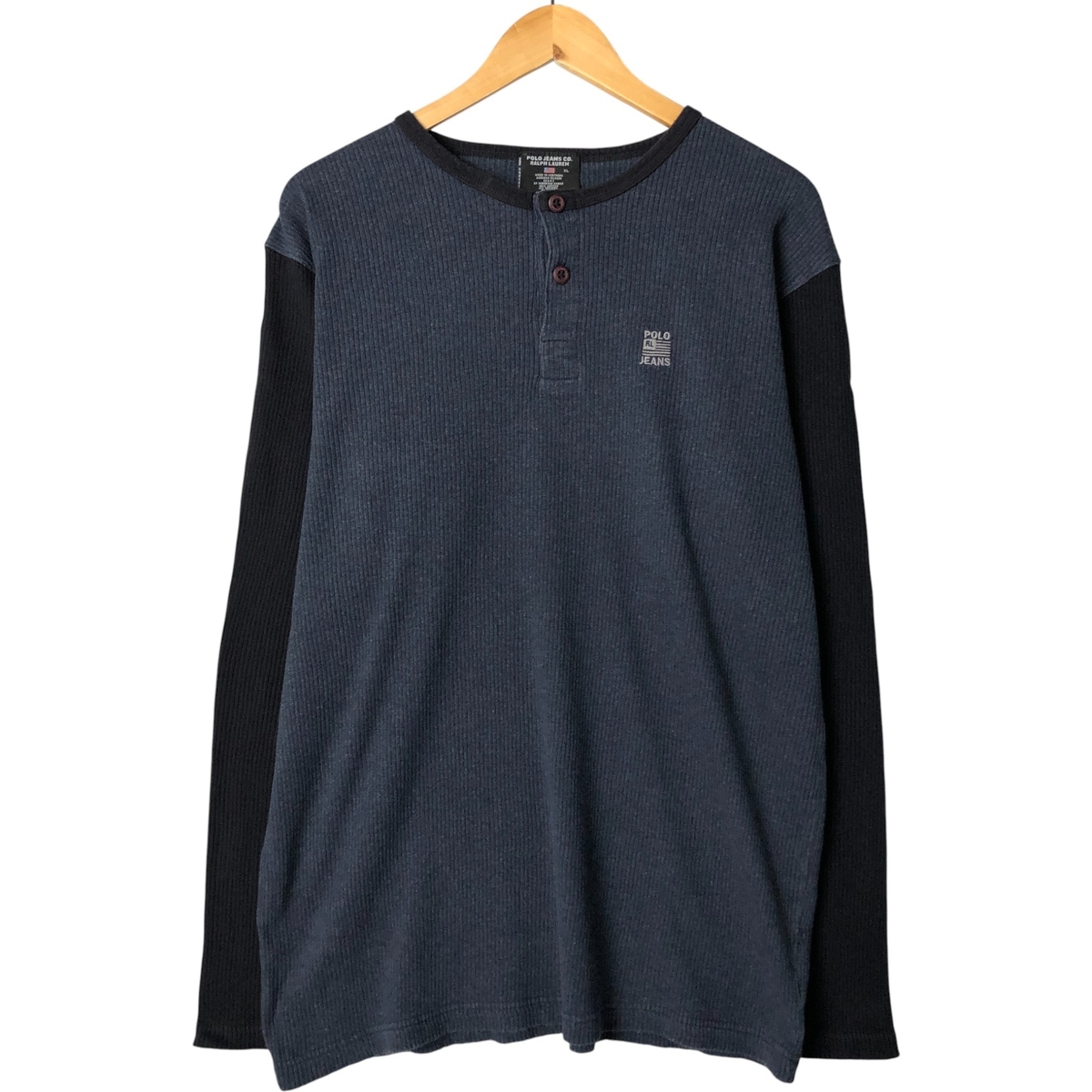古着 ラルフローレン Ralph Lauren POLO JEANS COMPANY ヘンリーネック サーマルロングTシャツ メンズXL相当 /eaa587085拍卖