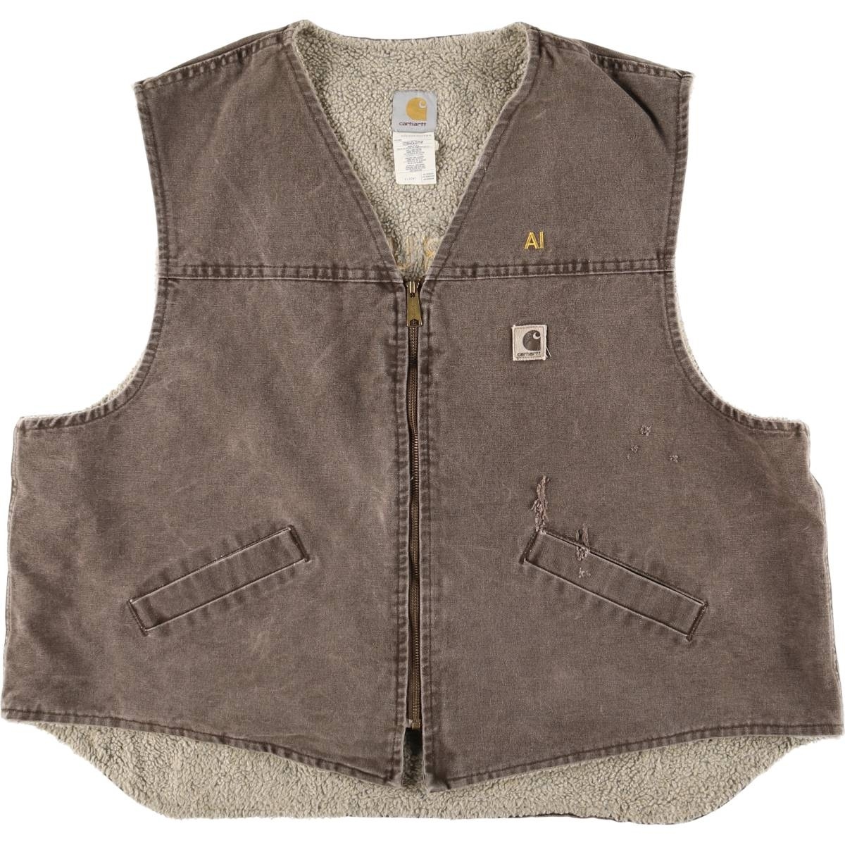 古着 ビッグサイズ 00年代 カーハート Carhartt ダックベスト USA製 メンズXXXL相当 /eaa588689拍卖
