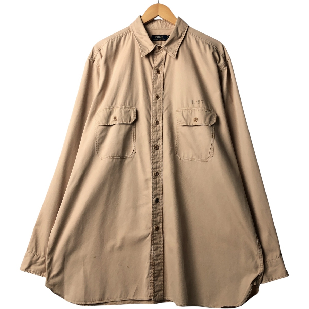 古着 ラルフローレン Ralph Lauren マチ付き ミリタリーシャツ メンズXL相当 /eaa587721拍卖