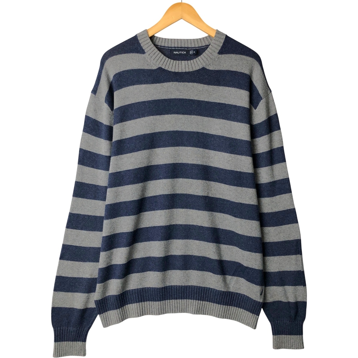 古着 00年代~ ノーティカ NAUTICA ボーダー柄 カシミア混 コットンニットセーター メンズXL相当 /eaa410891拍卖