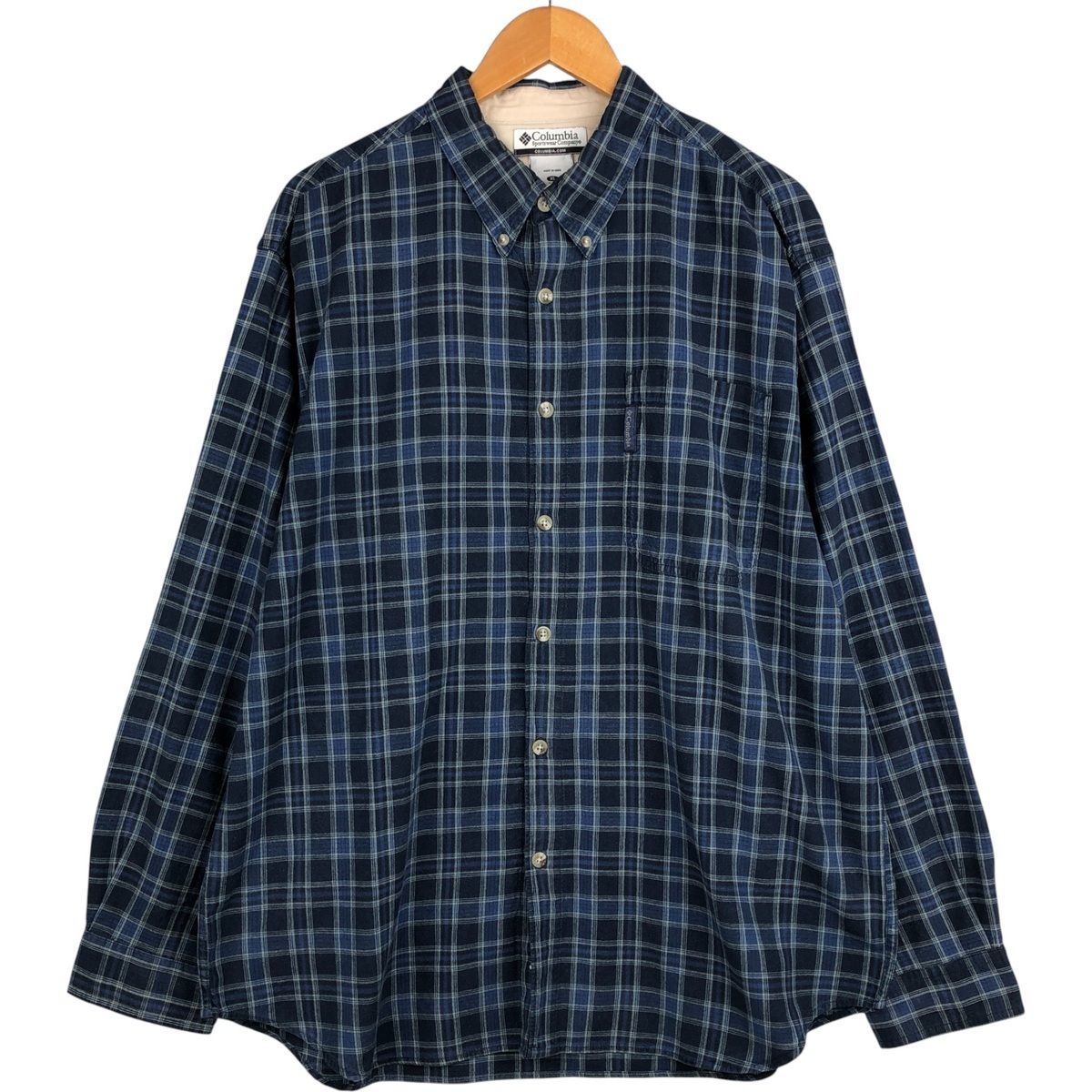 古着 00年代 コロンビア Columbia 長袖 ボタンダウンチェックシャツ メンズXL相当 /eaa594233拍卖