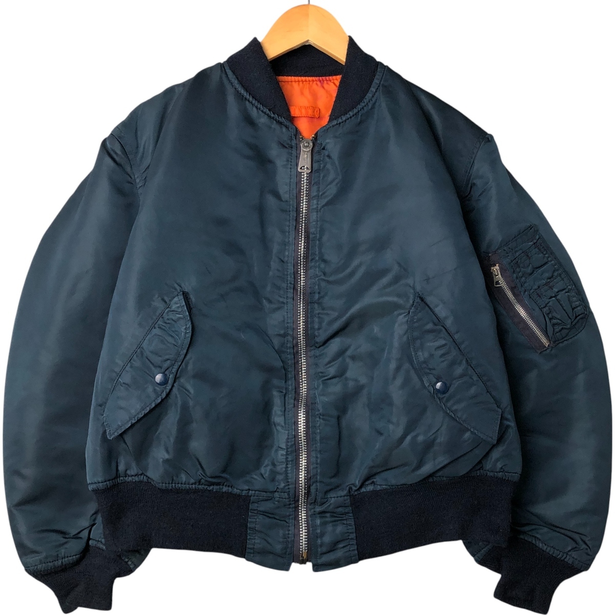 古着 民間品 アルファ ALPHA MA-1タイプ 中綿入り ミリタリー フライトジャケット USA製 メンズL相当 /eaa561944拍卖