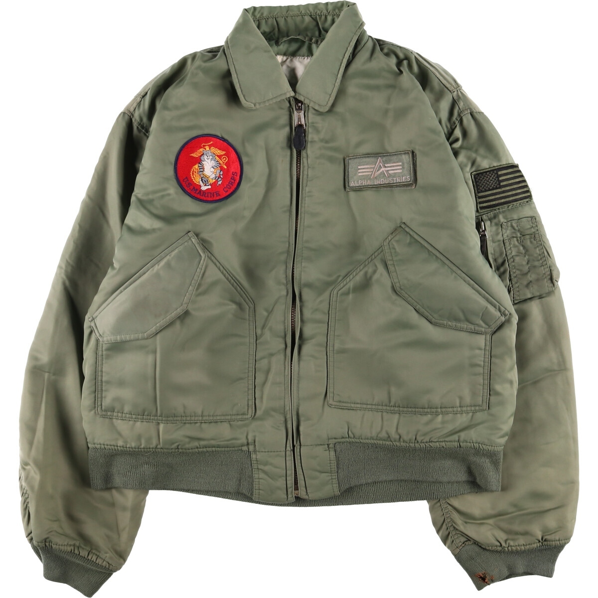 古着 民間品 U.S.MARINE CORPS アルファ ALPHA CWU-45/Pタイプ トムキャット ミリタリー フライトジャケット メンズXXL相当 /eaa567331拍卖