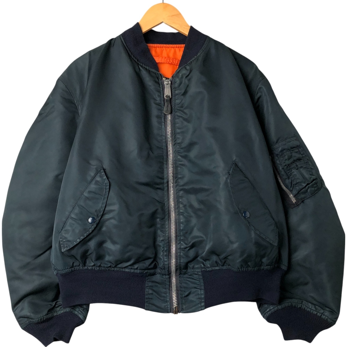 古着 90年代 民間品 アルファ ALPHA MA-1タイプ 中綿入り ミリタリー フライトジャケット USA製 メンズXL相当 ヴィンテージ /eaa562570拍卖