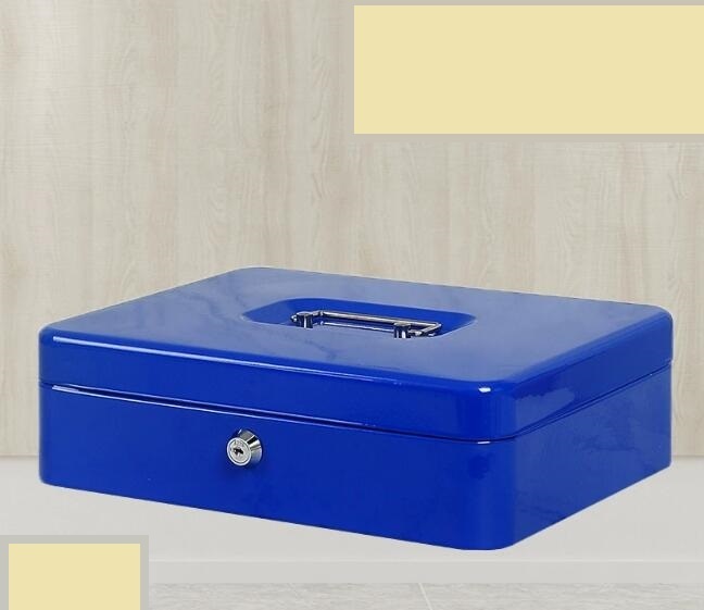 新入荷上質 金庫 手提げ金庫 キーロック式 貯金箱 ミニ金庫 収納ボックス 家庭用 防犯 事務用品お色選択可 青拍卖