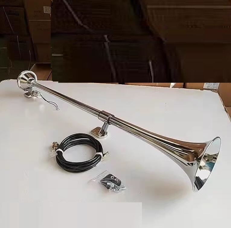 人気品12V 24V兼用丸型 ビッグホーン1000mmラッパ エアーホーン アルミ製 ヤンキーホーン マリーン レトロ デコトラ トラック野郎汎用品拍卖