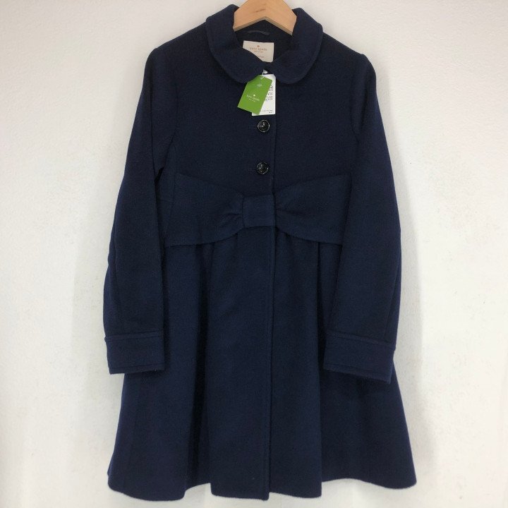 Kate Spade ケイトスペード タグ付き キッズ 子供服 フレア ウールコート SIZE: 150 ネイビー フォーマルコート 発表会 KU632025100203拍卖