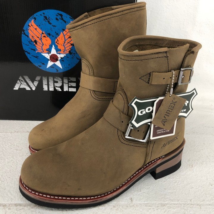 AVIREX アヴィレックス タグ付き 箱有 AV2225-02 エンジニアブーツ SIZE: 26.5cm ブラウン系 MH632025101302拍卖