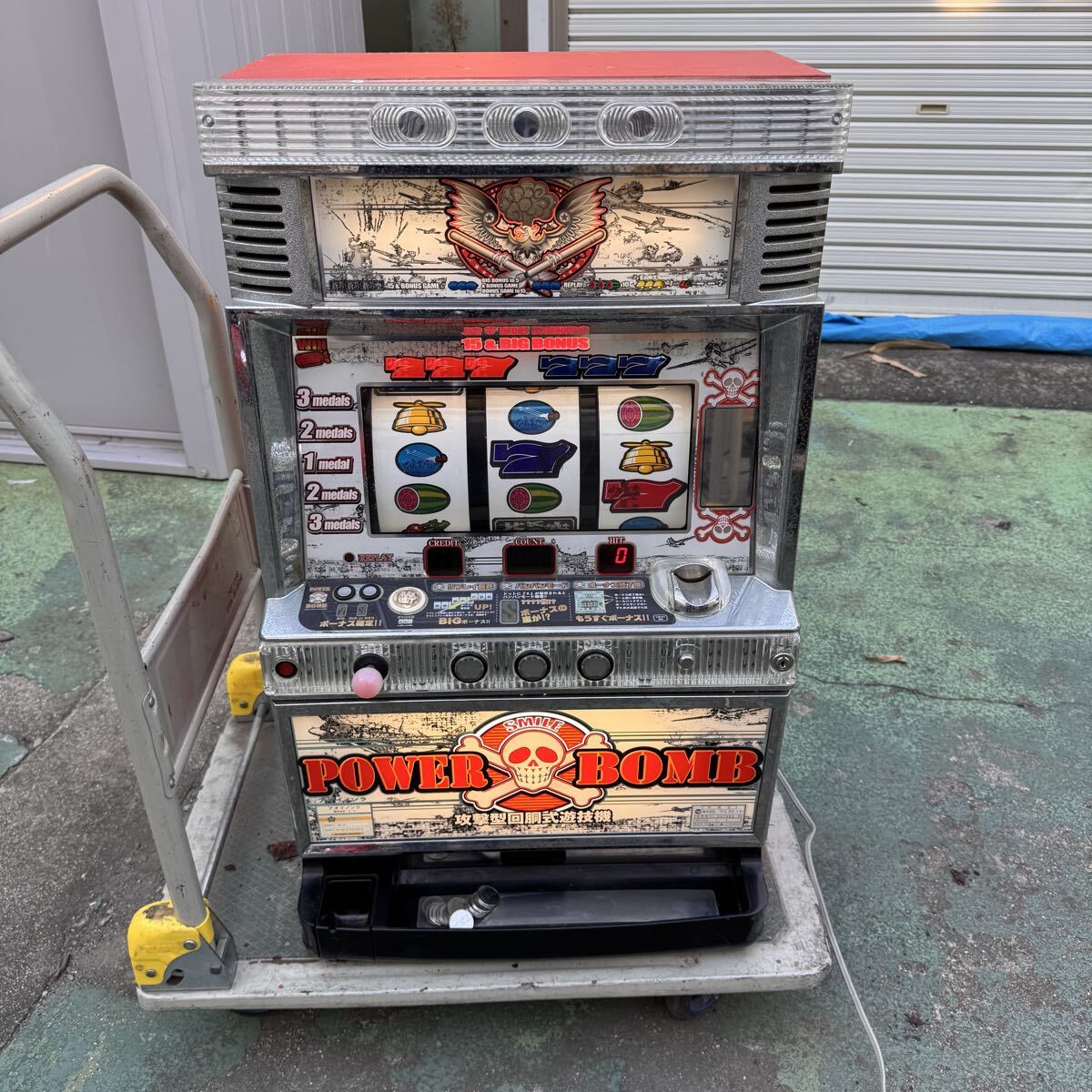 ◆1スタ 難あり ジャンク 実機 POWER BOMB パワーボム 攻撃型回胴式遊技機 スロット コイン アオイノソラ 株式会社エマ レトロ 280-49拍卖