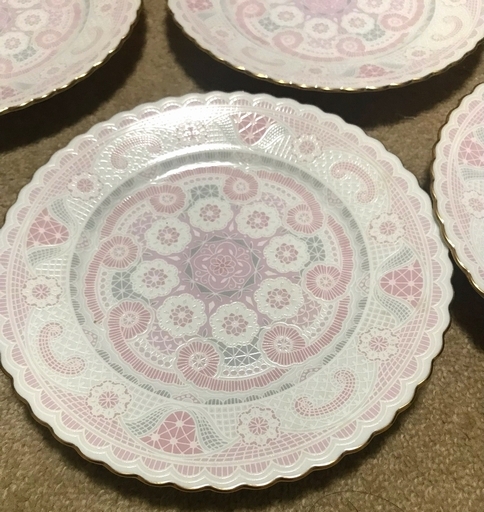 パステル レース 花柄 ケーキ皿 5枚セット 16cm UTSUWAKAN 拍卖