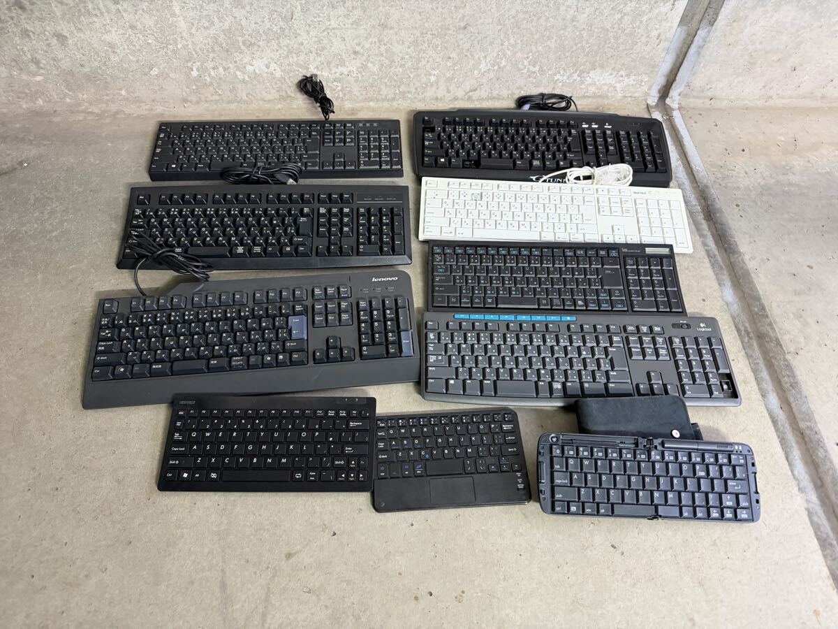 キーボード 10点まとめて ELECOM iBUFFALO logicool reudo lenovo GTUNE 有線 USB 無線 Bluetooth 拍卖
