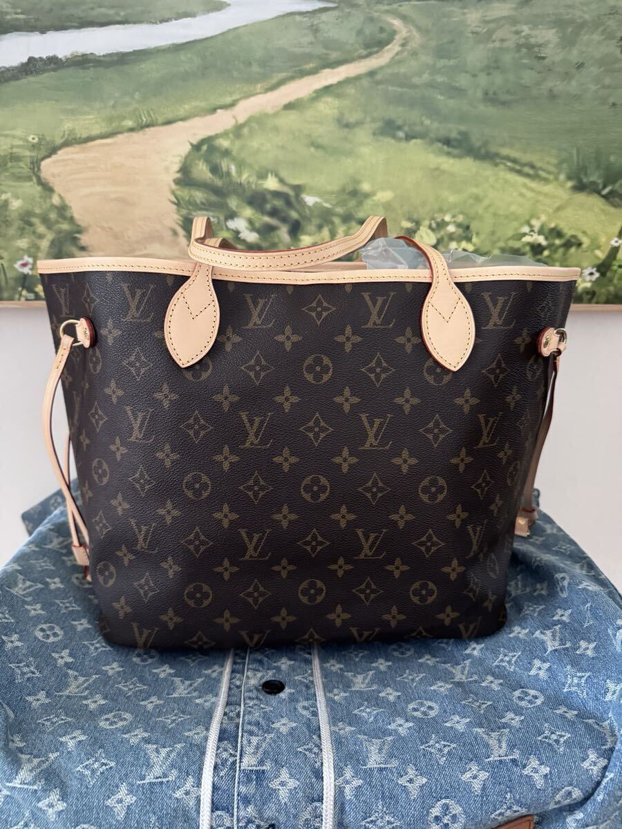 【美品】 LOUIS VUITTON ルイヴィトン モノグラム ネヴァーフルMM M40156 ブラウン トートバッグ レディース 中古 茶色 PVC レザー 拍卖