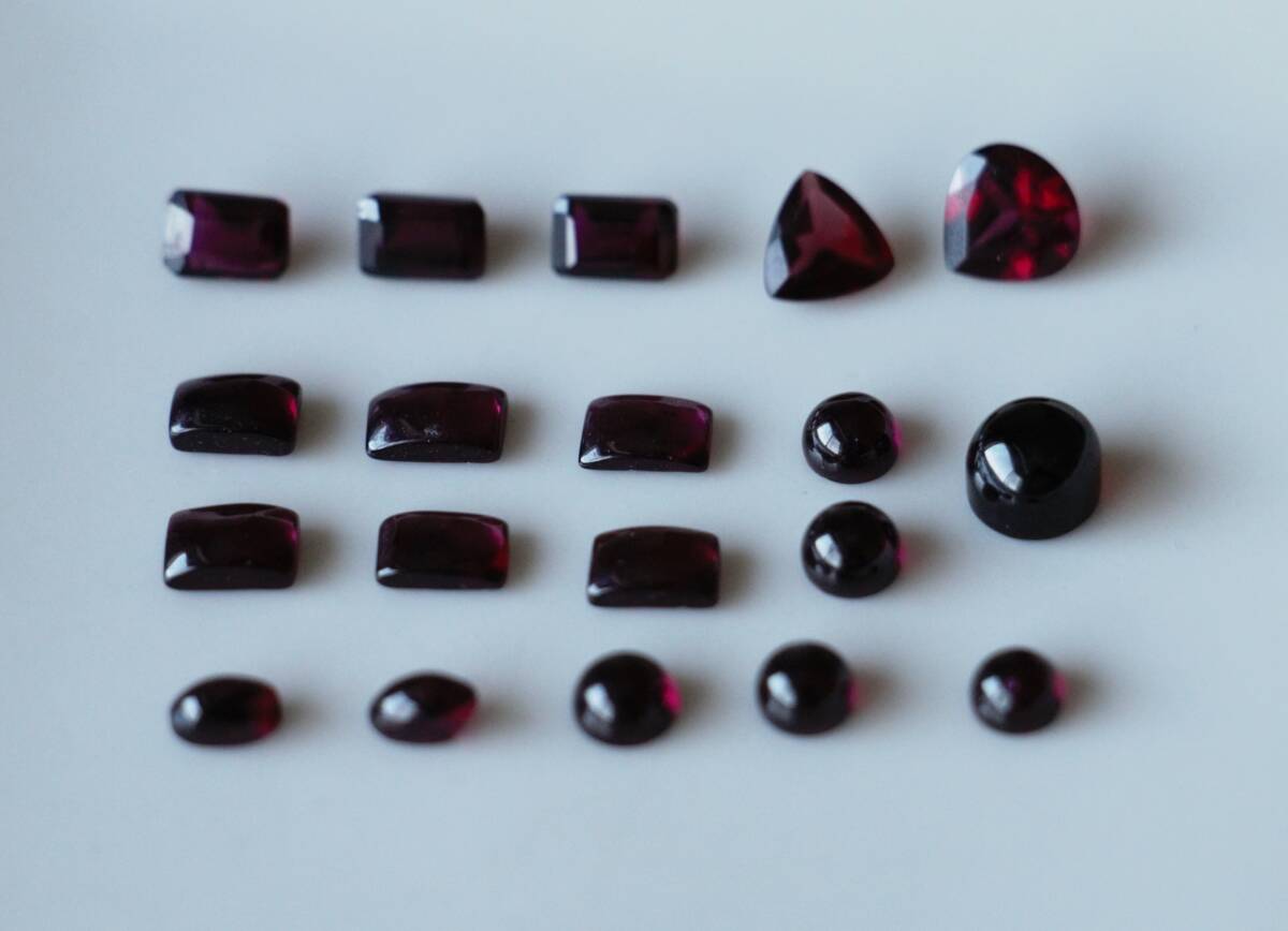 17ct 天然石 ガーネット ルース セット売り拍卖