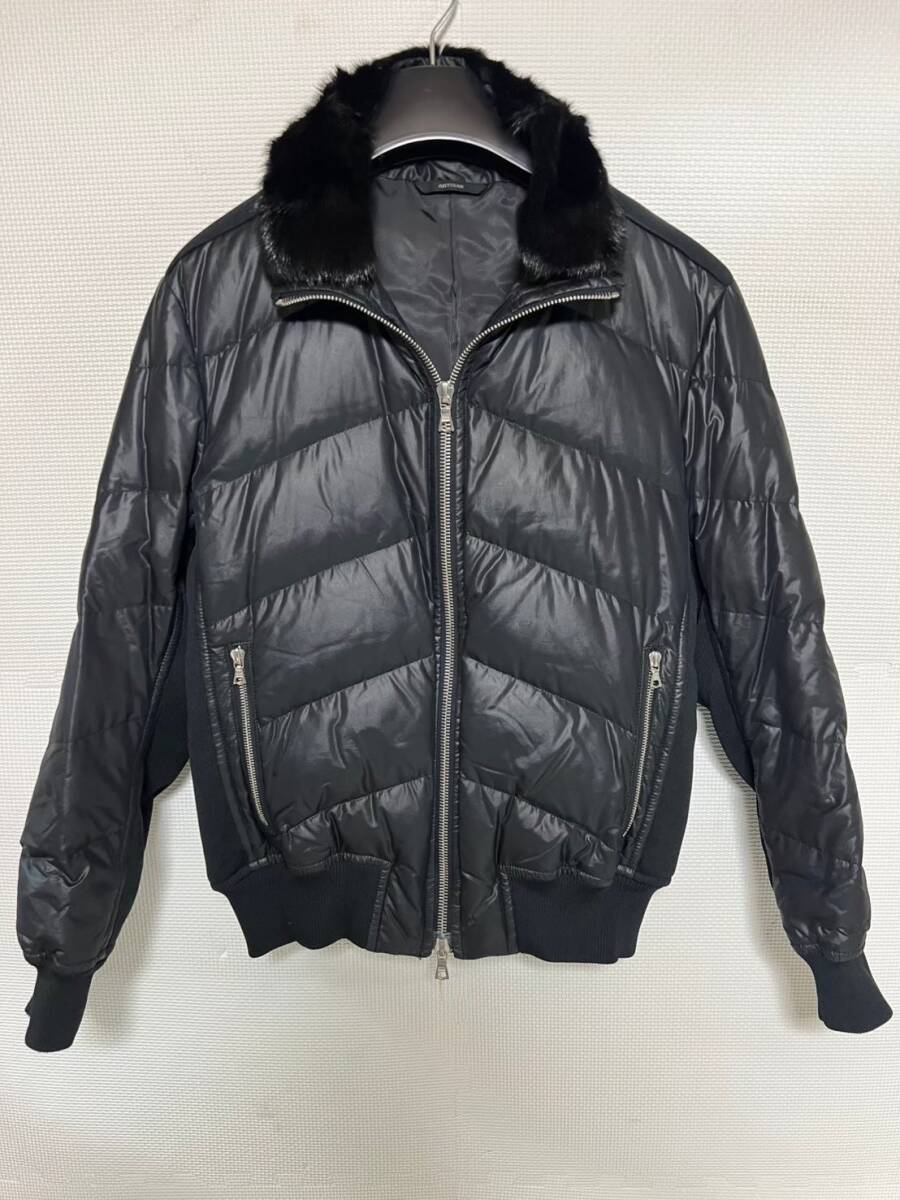 ★ ARTISAN MEN アルチザン メン ミンクファー付き ダウンジャケット ブラック Mサイズ 定価約150000円拍卖