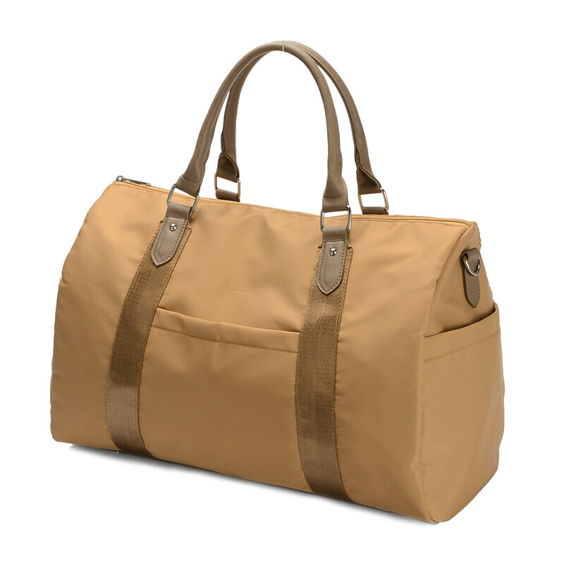 落ち着いたカラーが魅力の大容量キャリーオン2WAYボストンバッグ/ライトキャメル拍卖