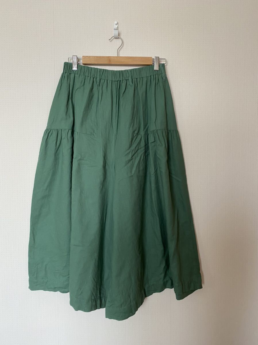 美品◆Ne-net ネネットロングキュロット ガウチョパンツ◆サイズ2◆グリーン拍卖