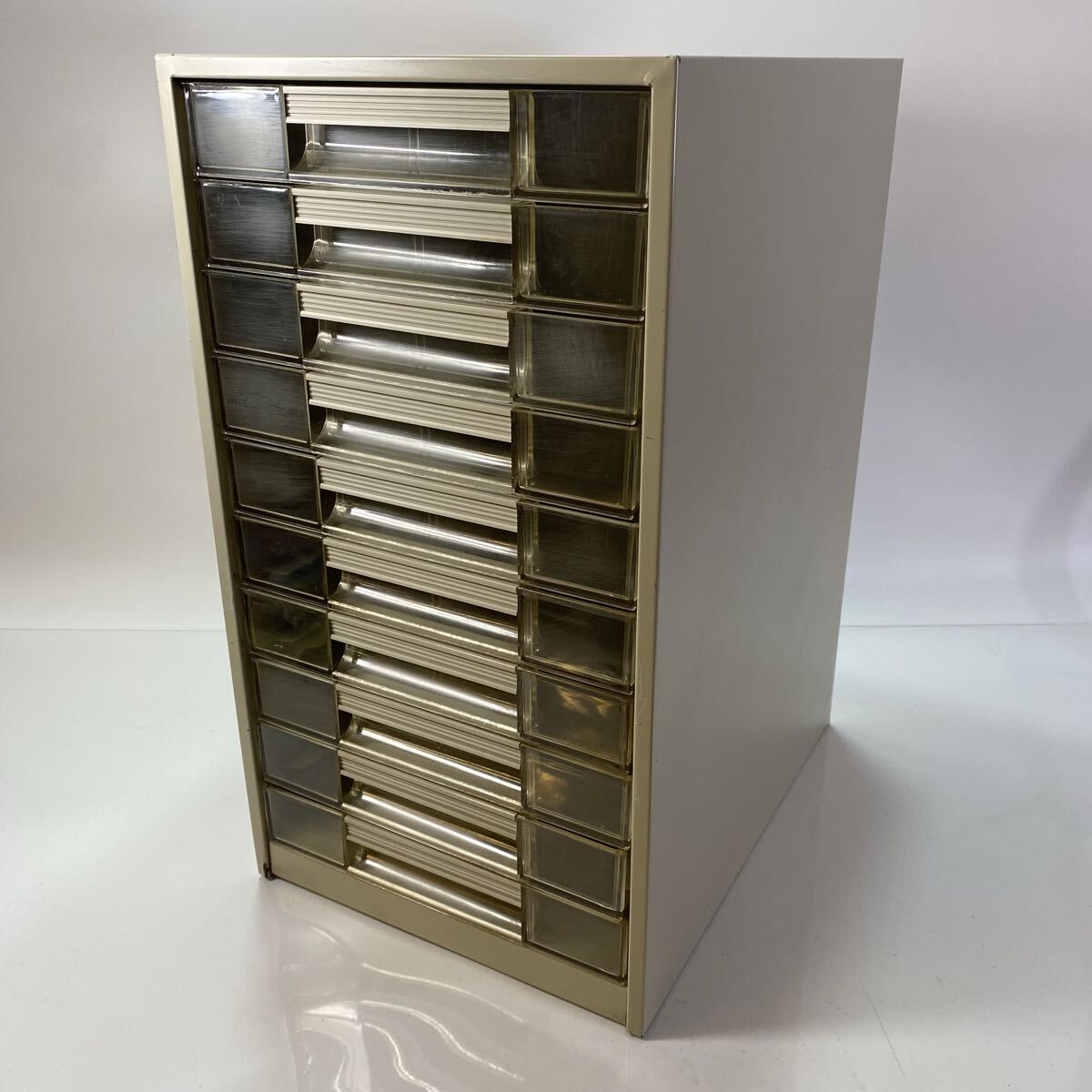 スチール 書類ケース 10段 プラ 樹脂製 引き出し 事務用品 レターケース 収納 書類棚 インテリア 古雑貨拍卖