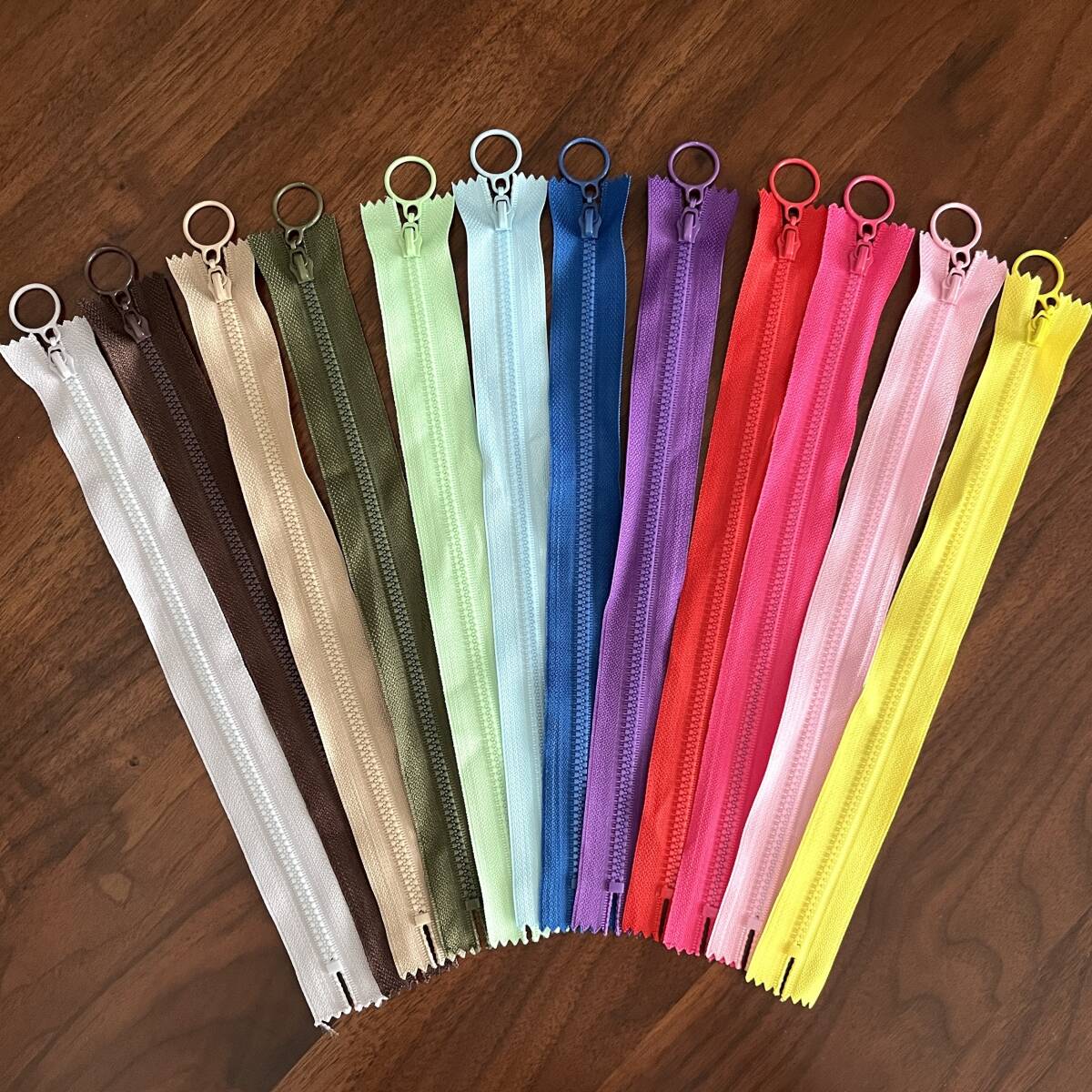 25cm 12色セット リングファスナー ハンドメイド拍卖